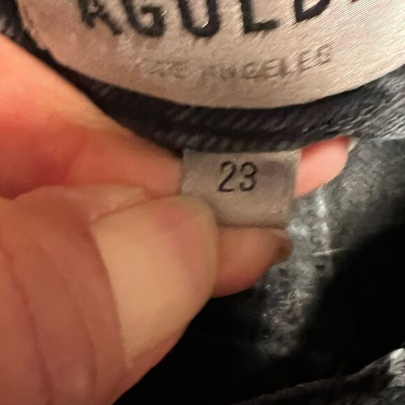 Agolde Washed Black Riley High Waisted Straight Leg Crop Jeans Sz 23 - Picture 10 of 11